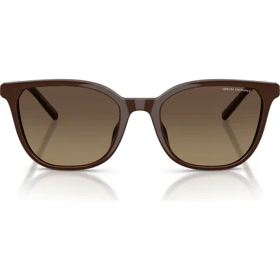 Armani Exchange 54mm Gradient Polarized Cat Eye Sunglasses In Brown