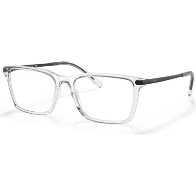 Armani Exchange 54mm Rectangle Optical Glasses In Metallic