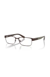 Armani Exchange 54mm Rectangle Optical Glasses In Metallic