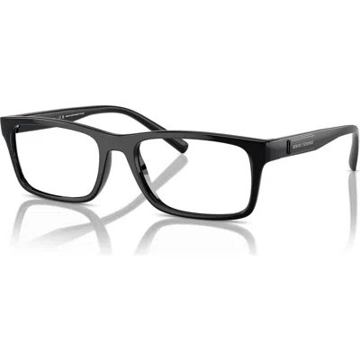Armani Exchange 55mm Rectangle Optical Glasses In Black