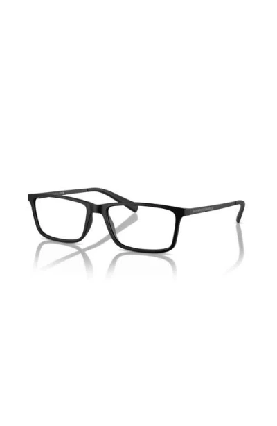 Armani Exchange 55mm Rectangle Optical Glasses In Black