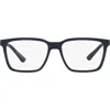 Armani Exchange 55mm Rectangular Optical Glasses In Blue