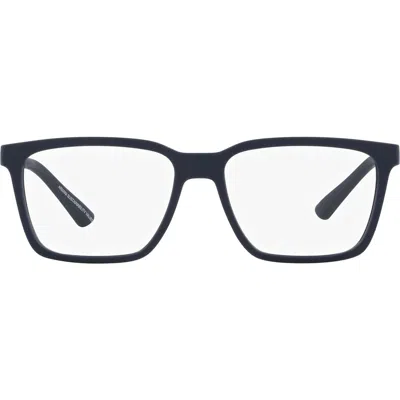 Armani Exchange 55mm Rectangular Optical Glasses In Blue