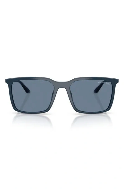 Armani Exchange 55mm Square Sunglasses In Blue