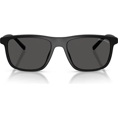 Armani Exchange 56mm Pillow Sunglasses In Black