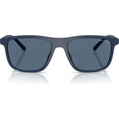Armani Exchange 56mm Pillow Sunglasses In Blue