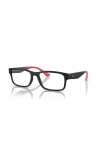 Armani Exchange 56mm Rectangle Optical Glasses In Black