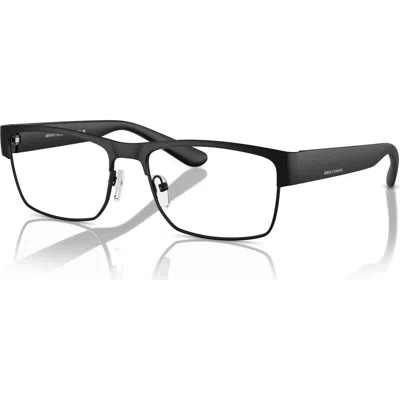 Armani Exchange 56mm Rectangle Optical Glasses In Black