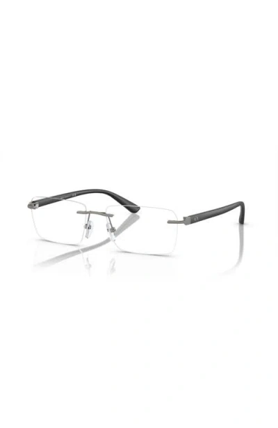 Armani Exchange 56mm Rectangle Optical Glasses In White