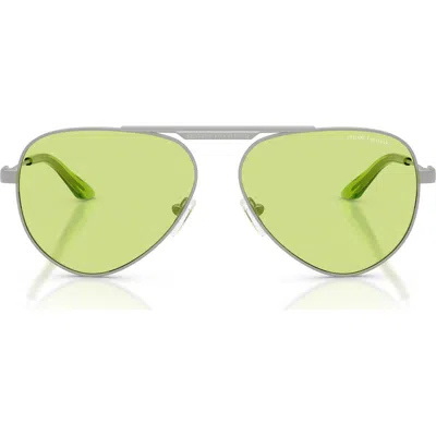 Armani Exchange 58mm Aviator Sunglasses In Green