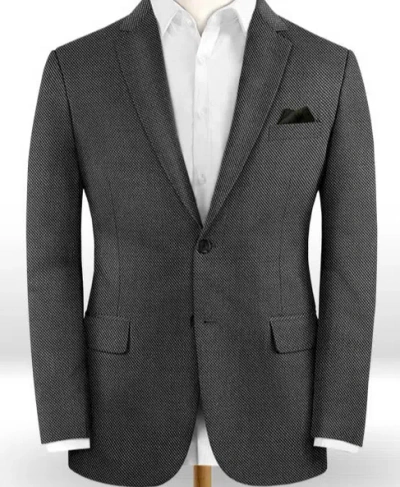 Pre-owned Armani Exchange $695  A|x Men's Two Button Wool Suit, Black/grey, 40r In Gray