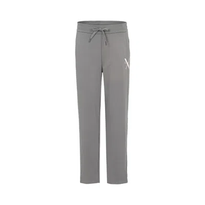 Armani Exchange 女士摩登都市印花字母透气直筒裤长裤 In Gray