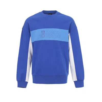 Armani Exchange Man Sweatshirt Bright Blue Size L Cotton, Elastane In Blue