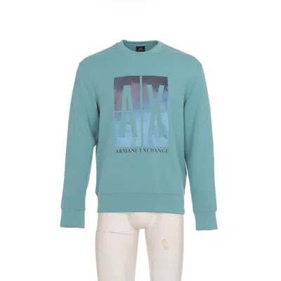 Armani Exchange Man T-shirt Sky Blue Size L Modal, Polyester, Elastane In Green