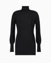 Armani Exchange A-line Jacquard Logo Turtleneck Sweater In Black