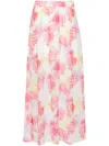 Armani Exchange Abstract Crepe Midi Skirt In White