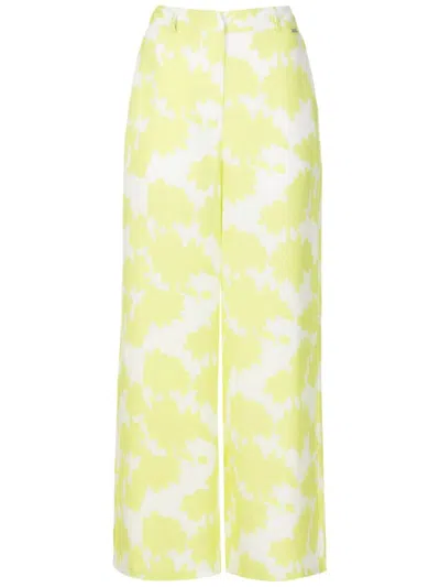 Armani Exchange Abstract-pattern Palazzo Pants In Green