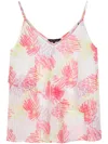 Armani Exchange Official Store Ruffled Top In Asv Floral Fabric In White