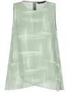 Armani Exchange Abstract-print Blouse In Green