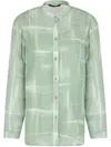 Armani Exchange Abstract-print Shirt In Green