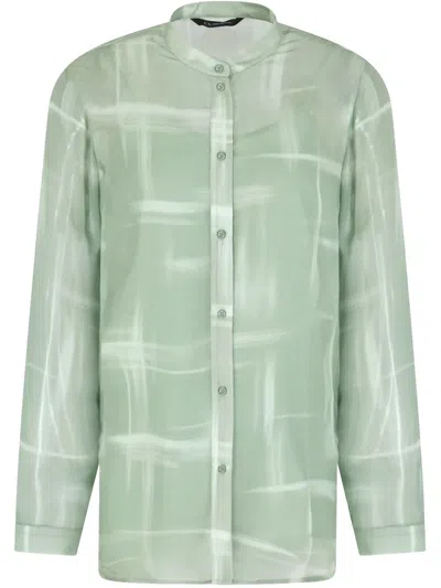 Armani Exchange Abstract-print Shirt In Green