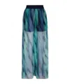Armani Exchange Abstract-print Wide-leg Trousers In Blue