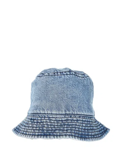 Armani Exchange Acid-wash Denim Bucket Hat In Blue