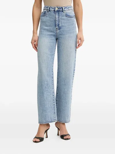 Armani Exchange Acid-wash Straight-leg Jeans In Blue