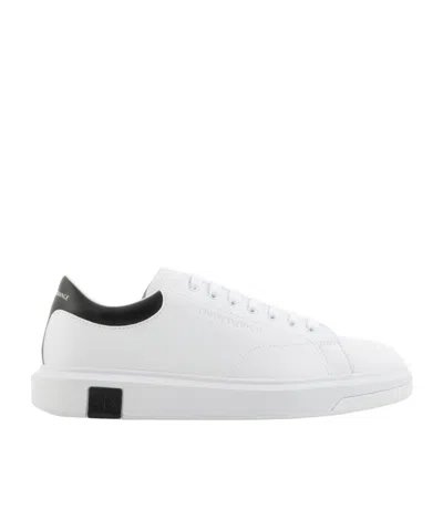 Armani Exchange Action Leather Sneakers In White