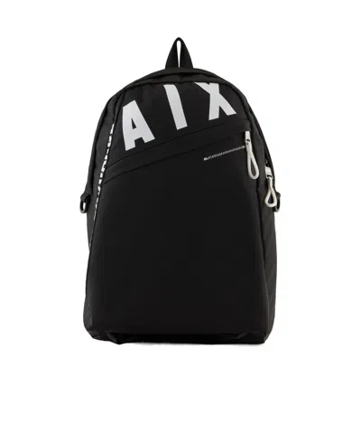 Armani Exchange Adjustable Double Shoulder Strap Backpack In Black