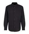 Armani Exchange Black Cotton Stretch Long Sleeve Shirt