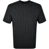 Armani Exchange Long Sleeve T-shirt With Logo Prints In Black