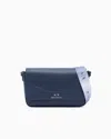 Armani Exchange Allover Logo Shoulder Bag In Blue