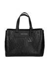 Armani Exchange Allover Logo Tote Bag In Black