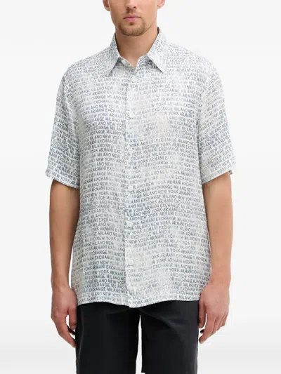 Armani Exchange All-over Logo-print Shirt In Multi