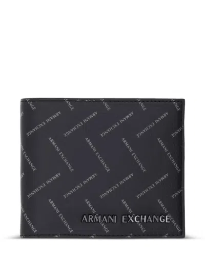 Armani Exchange Portemonnaie Mit Logo-print In Black