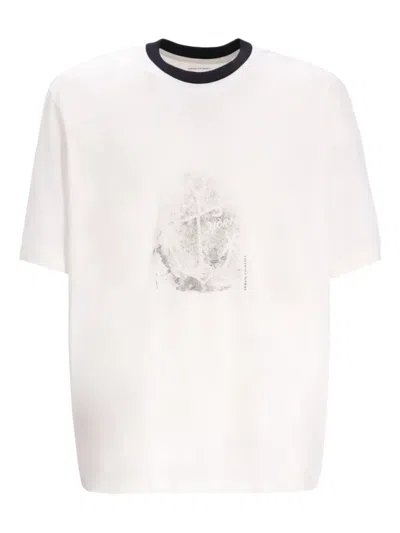 Armani Exchange Anchor-print Cotton T-shirt In White