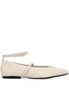 Armani Exchange Ankle-strap Pointed-toe Flats In Neutral