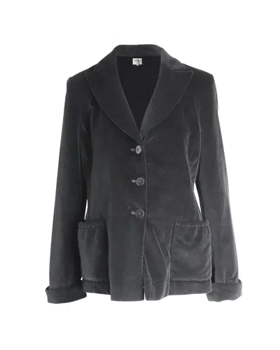 Armani Exchange Armani Collezioni Velvet Blazer In Black Cotton