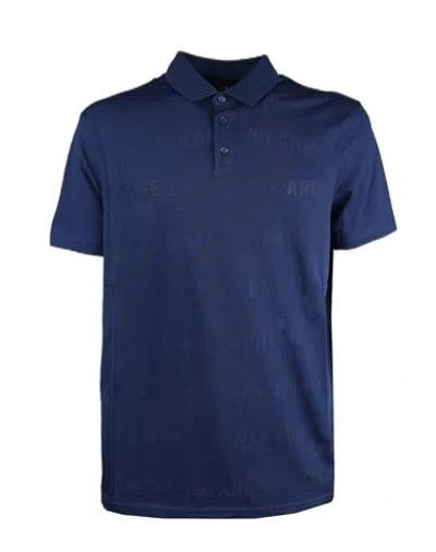 Armani Exchange Polo Man Polo Shirt Blue Size S Cotton
