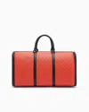 Armani Exchange Asv Allover Logo Duffel Bag In Orange