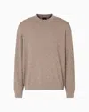 Armani Exchange Asv Basic Crewneck Sweater In Beige