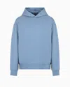 Armani Exchange Asv Cotton French Terry Hoodie In Light Blue
