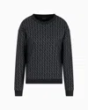 Armani Exchange Asv French Terry Sweatshirt With Embossed Logo In Black
