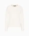 Armani Exchange Asv French Terry Sweatshirt With Embossed Logo In White