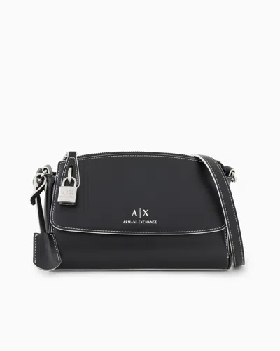 Armani Exchange Asv Lock Shoulder Bag In White