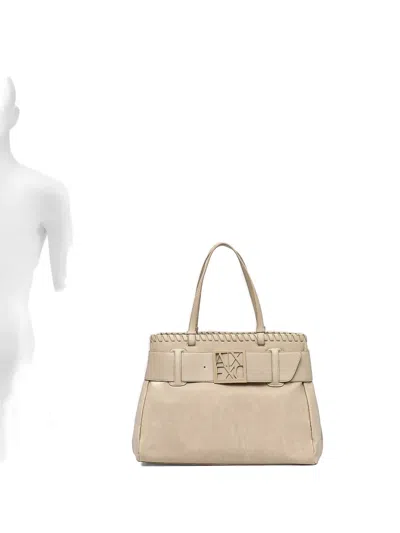 Armani Exchange Asv Logo Tote Bag In Neutral