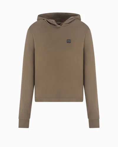 Armani Exchange Asv Organic Cotton Blend Hoodie In Brown