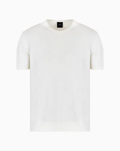 Armani Exchange Asv Organic Cotton Knit T-shirt In White