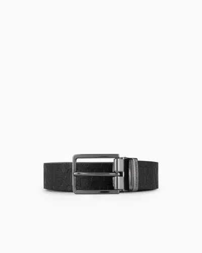 Armani Exchange Asv Recycled Material Belt In Black
